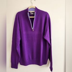 Peter Millar XL Cashmere 1/4 Zip Sweater